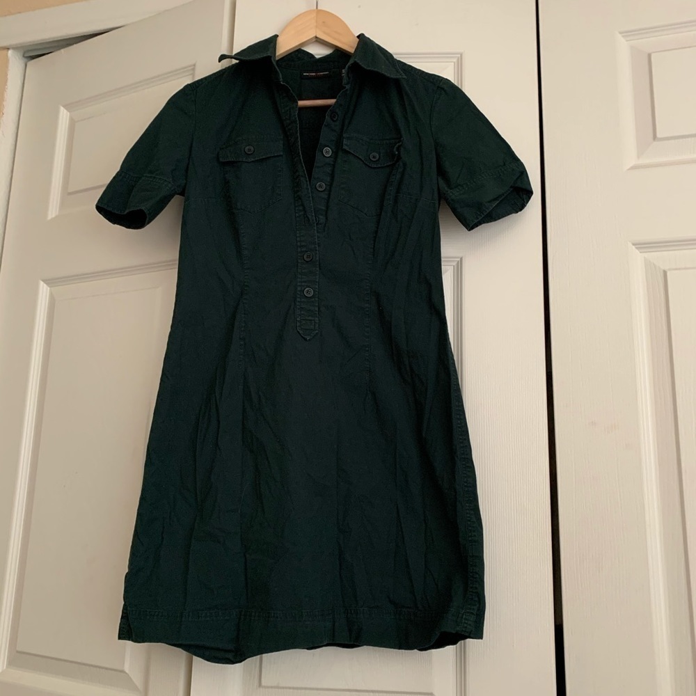 NY & C green button shirt dress